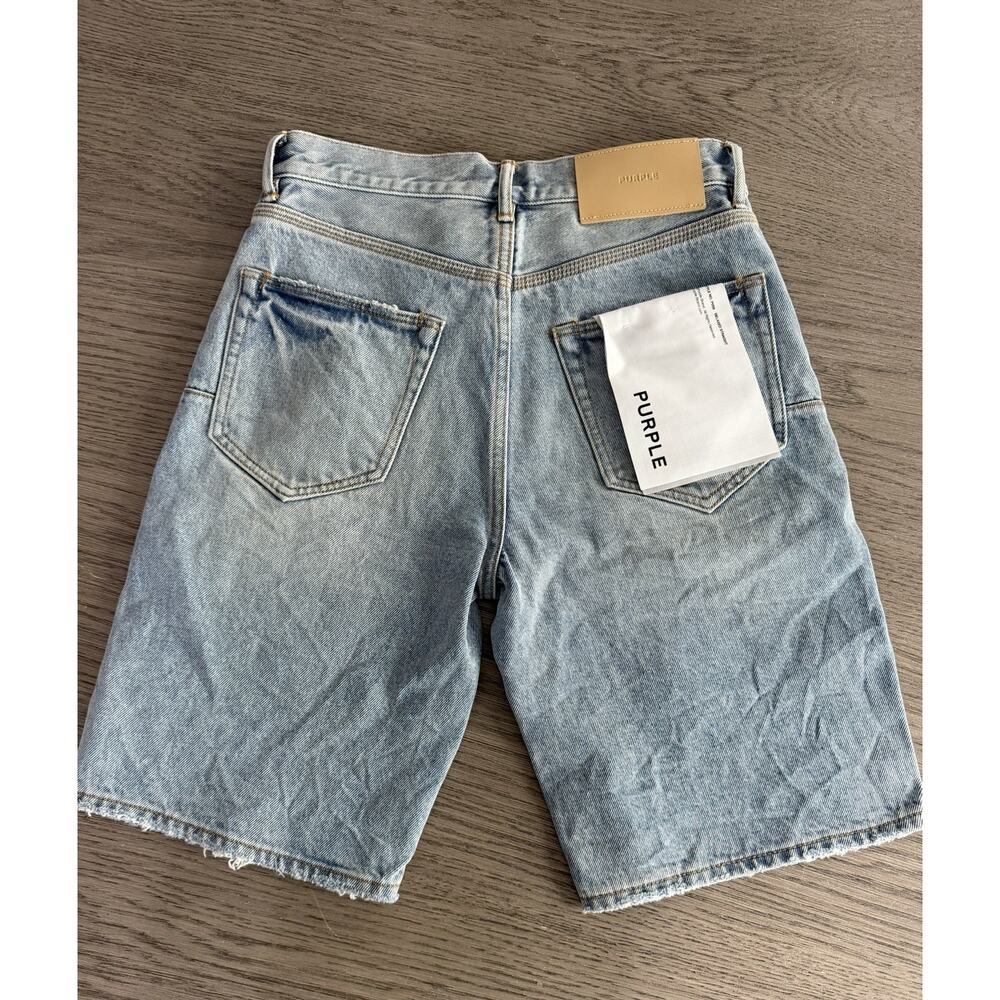 NWT Purple Brand P059 Light Blue Denim Shorts Jorts Bermuda Jean Shorts NWT 28